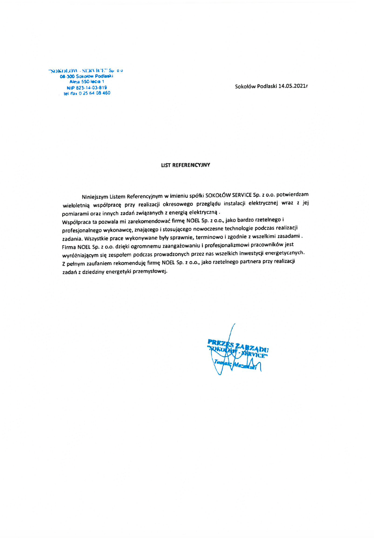 Referencje_SOKOŁÓW
